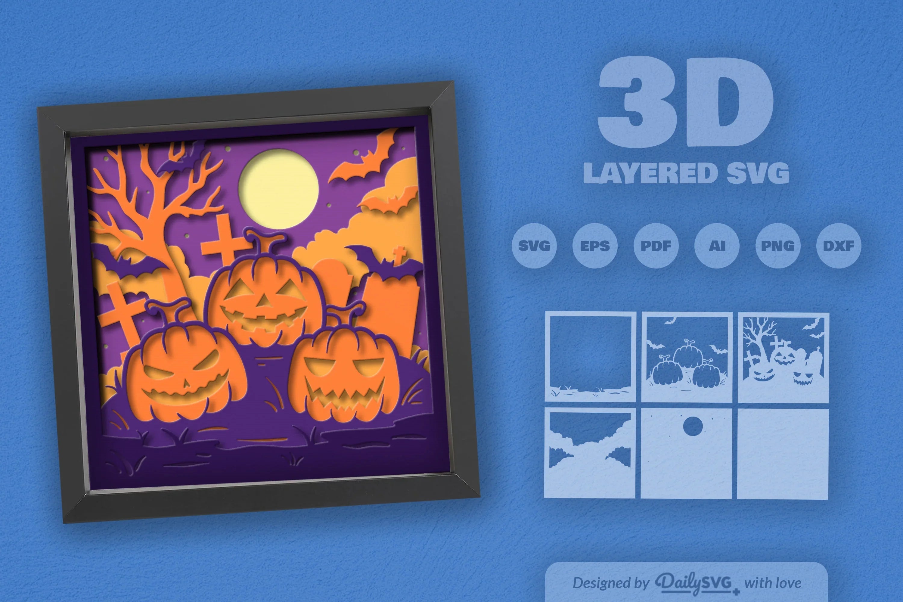 Halloween Pumpkin Papercut SVG Bundle 1 - CraftNest - Digital Crafting and Art