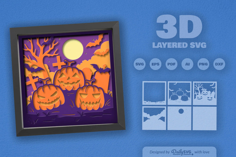Halloween Pumpkin Papercut SVG Bundle 1 - CraftNest - Digital Crafting and Art