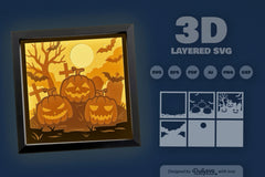 Halloween Pumpkin Papercut SVG Bundle 1 - CraftNest - Digital Crafting and Art