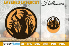 Halloween Round Layered Lasercut SVG Bundle - CraftNest - Digital Crafting and Art