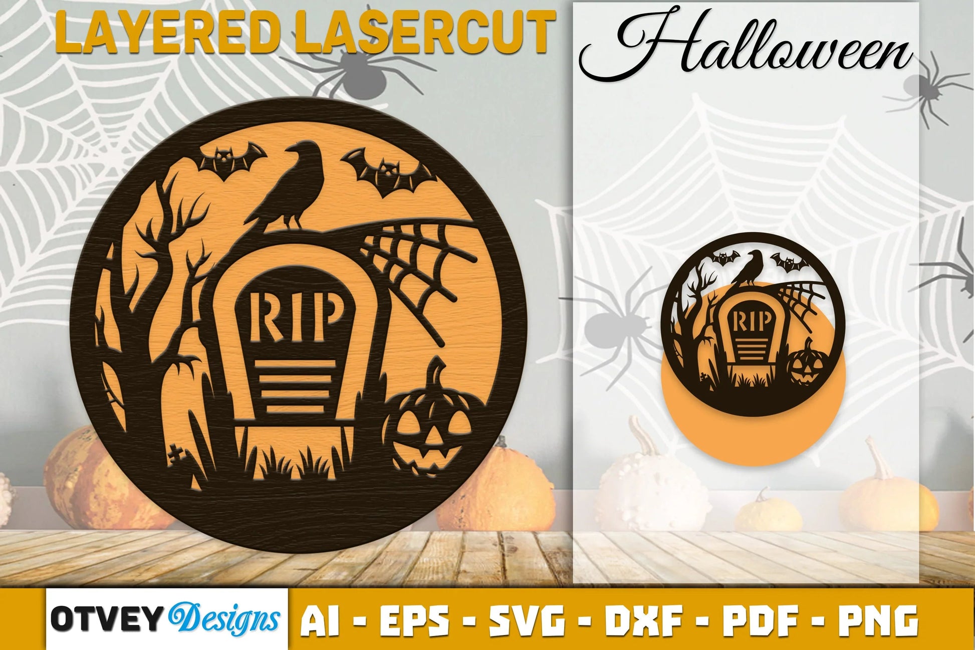 Halloween Round Layered Lasercut SVG Bundle - CraftNest - Digital Crafting and Art