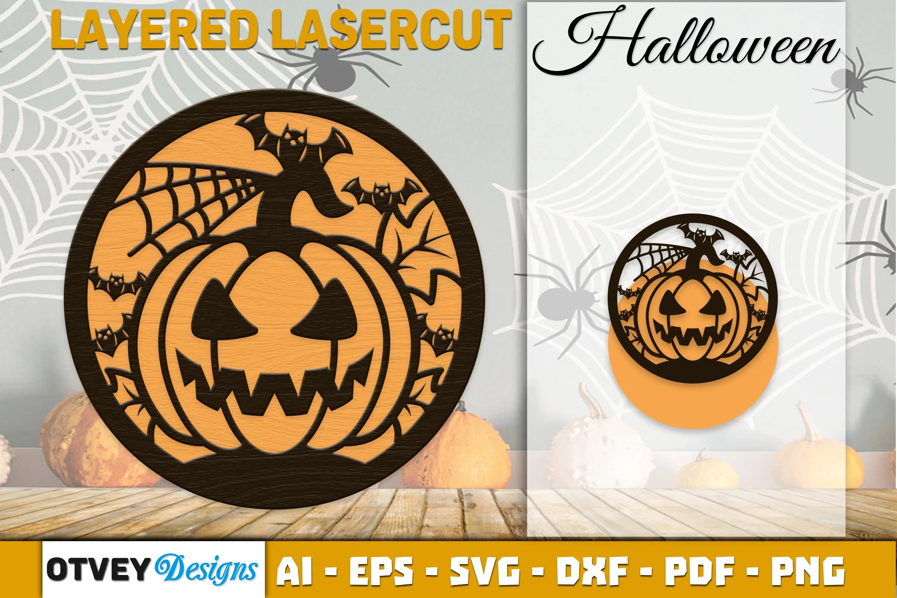Halloween Round Layered Lasercut SVG Bundle - CraftNest - Digital Crafting and Art