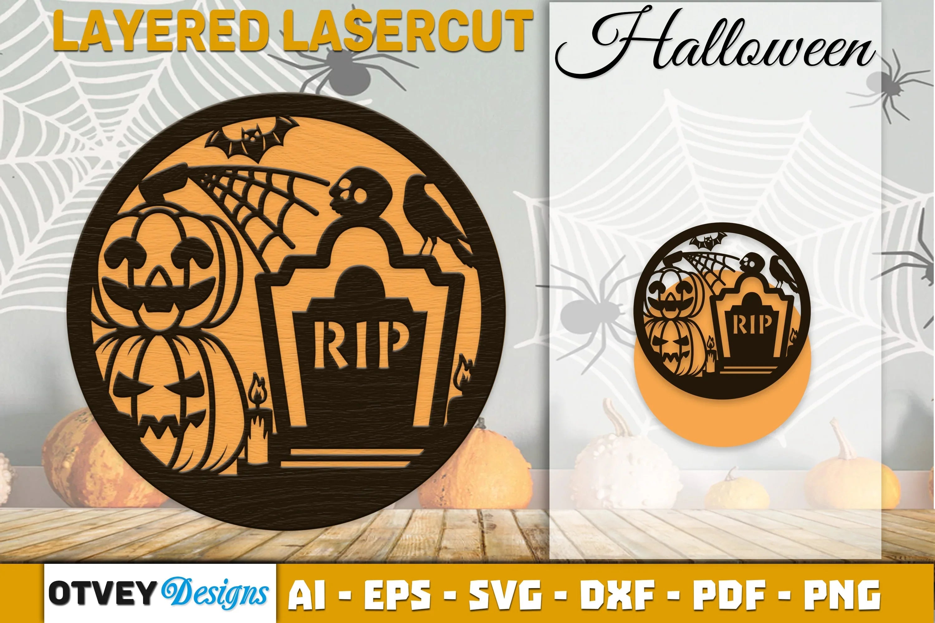 Halloween Round Layered Lasercut SVG Bundle - CraftNest - Digital Crafting and Art