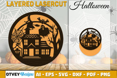 Halloween Round Layered Lasercut SVG Bundle - CraftNest - Digital Crafting and Art