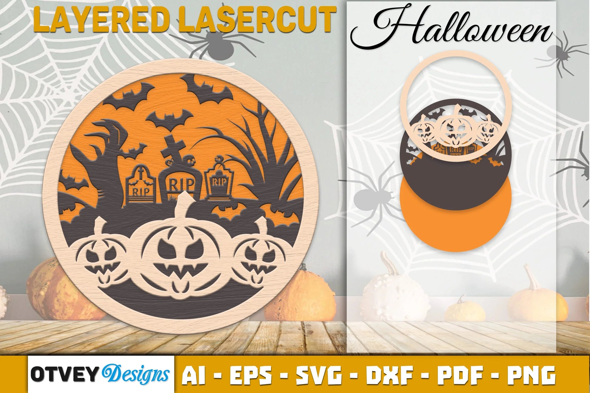 Halloween Scene Round SVG Bundle 12 - CraftNest - Digital Crafting and Art