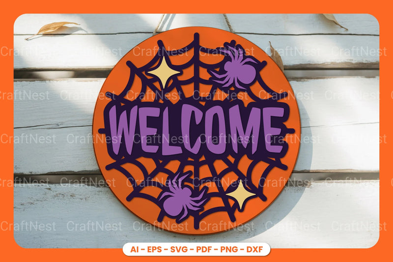 Halloween Round Sign Lasercut SVG Bundle - CraftNest - Digital Crafting and Art