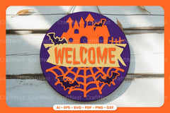 Halloween Round Sign Lasercut SVG Bundle - CraftNest - Digital Crafting and Art