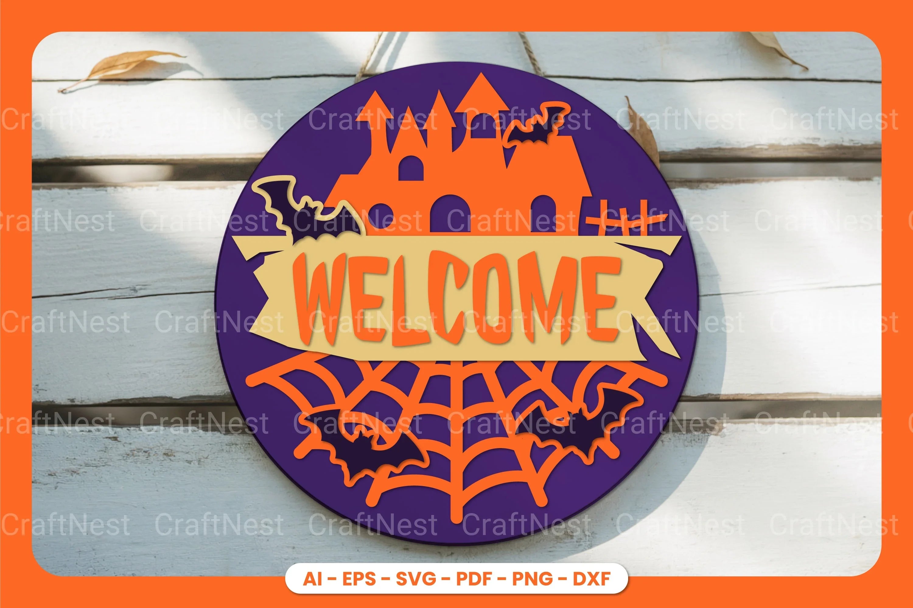 Halloween Round Sign Lasercut SVG Bundle - CraftNest - Digital Crafting and Art