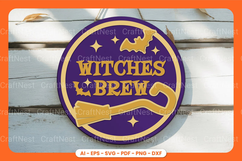Halloween Round Sign Lasercut SVG Bundle Clipart - CraftNest - Digital Crafting and Art