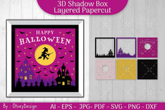 Halloween Scene 3D SVG Shadow Box Bundle - CraftNest - Digital Crafting and Art