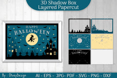 Halloween Scene 3D ShadowBox Layered Papercut SVG Bundle - CraftNest - Digital Crafting and Art