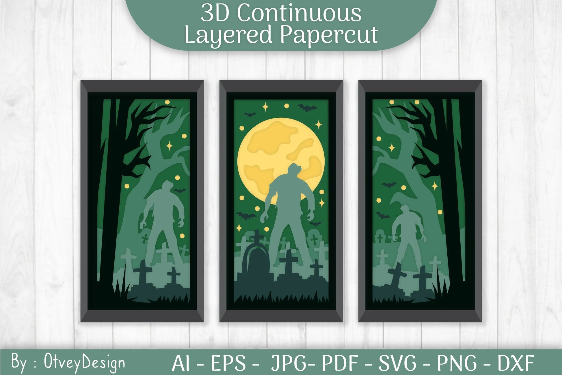Halloween Scene Continuous Layered Papercut SVG Bundle - CraftNest - Digital Crafting and Art