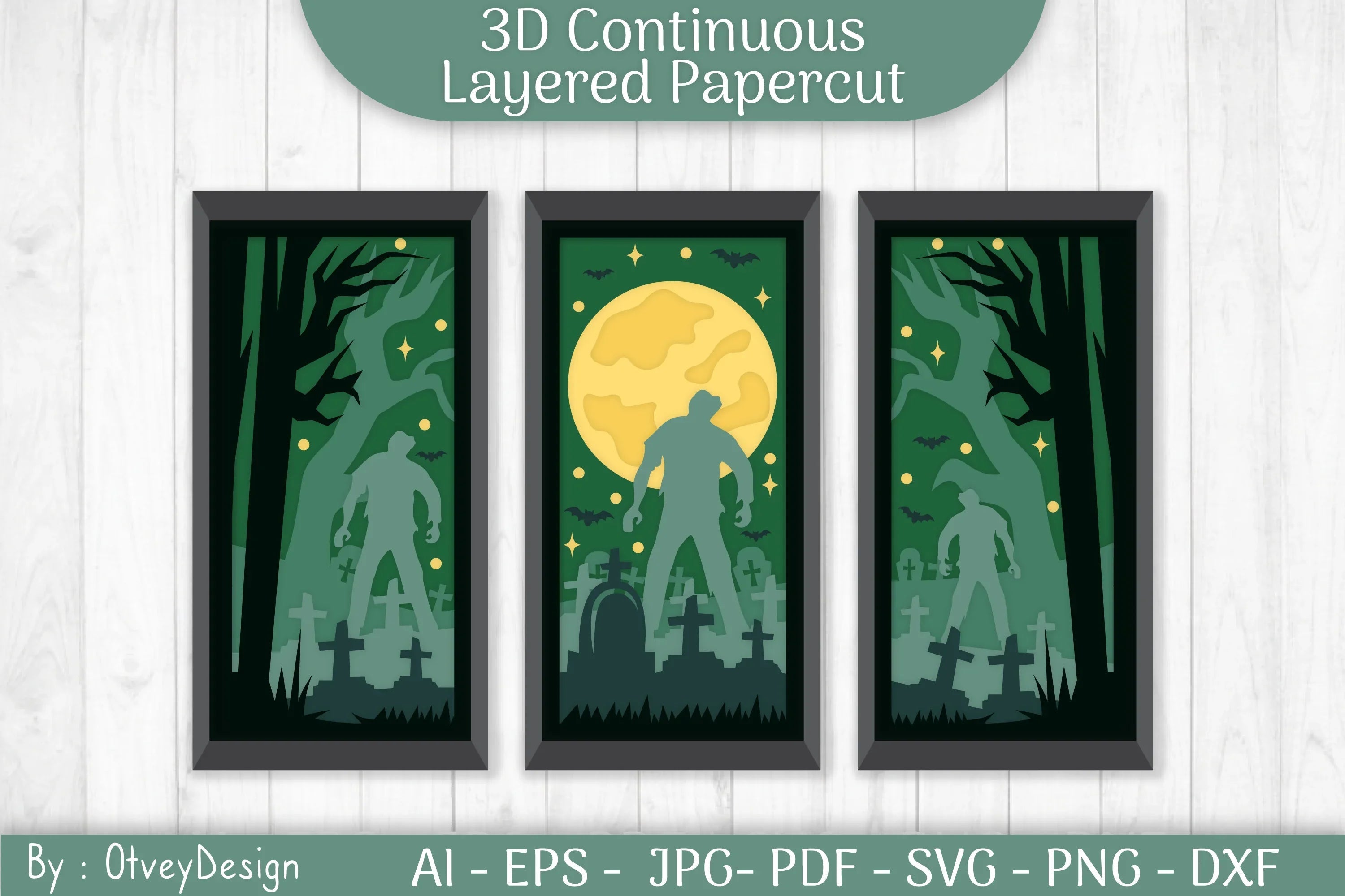 Halloween Scene Continuous Layered Papercut SVG Bundle - CraftNest - Digital Crafting and Art