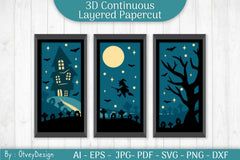 Halloween Scene Layered Papercut SVG Bundle - CraftNest - Digital Crafting and Art