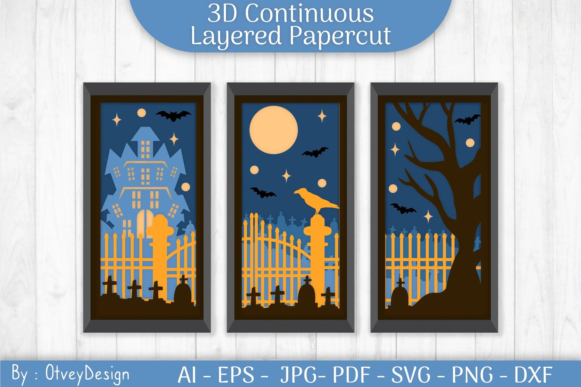 Halloween Scene Layered Papercut SVG Bundle - CraftNest - Digital Crafting and Art
