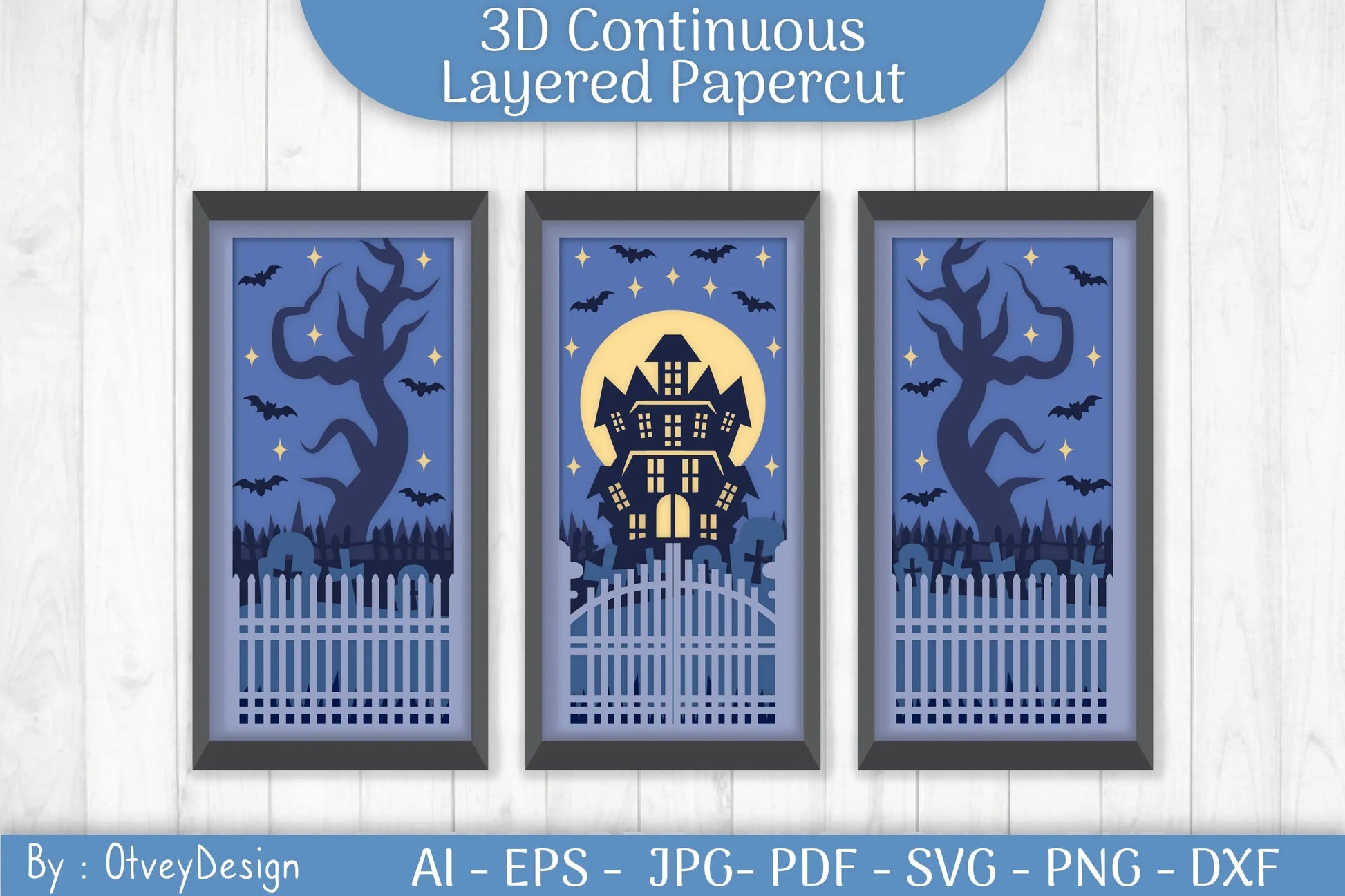 Halloween Scene Layered Papercut SVG Bundle - CraftNest - Digital Crafting and Art
