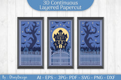 Halloween Scene Layered Papercut SVG Bundle - CraftNest - Digital Crafting and Art