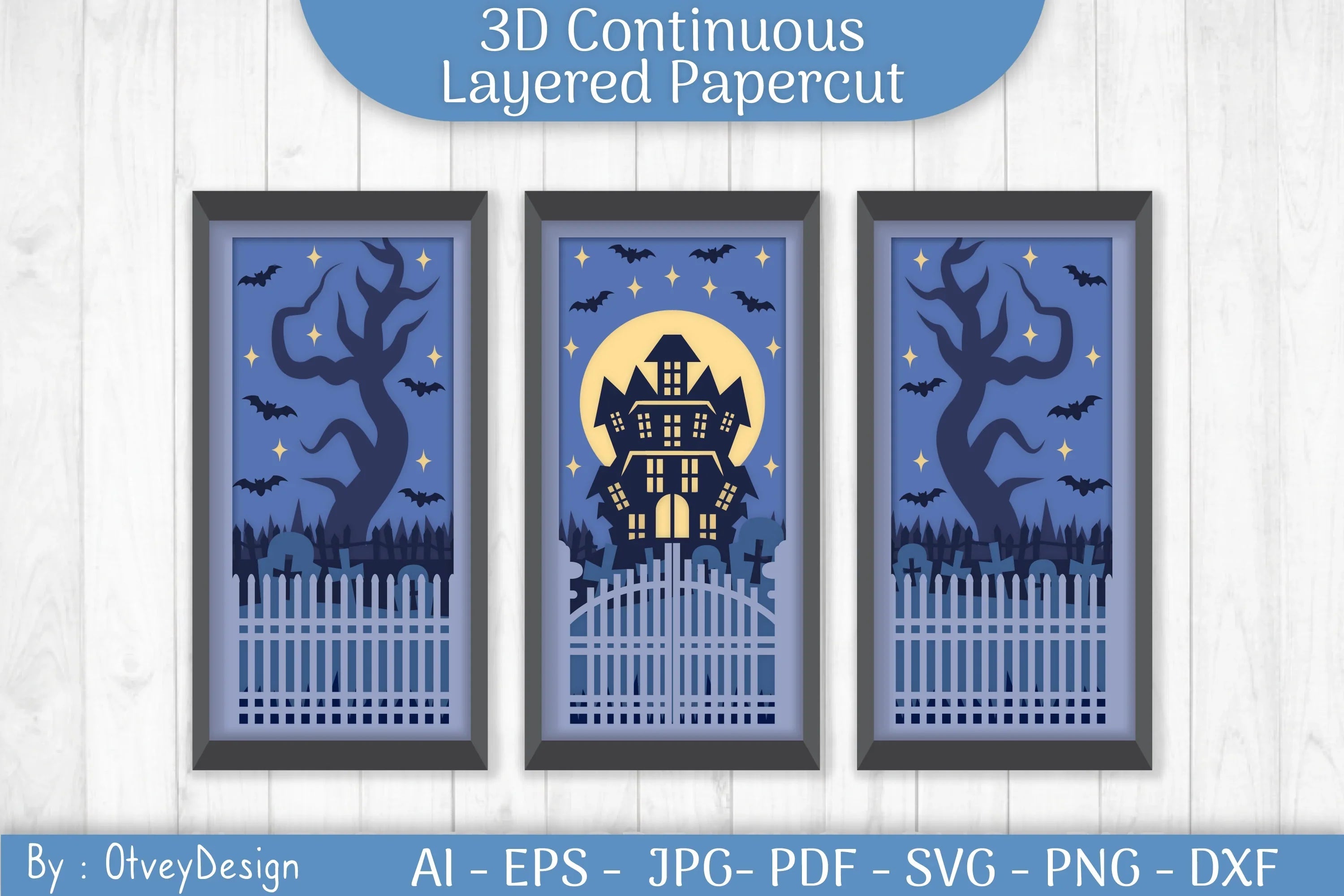 Halloween Scene Layered Papercut SVG Bundle - CraftNest - Digital Crafting and Art