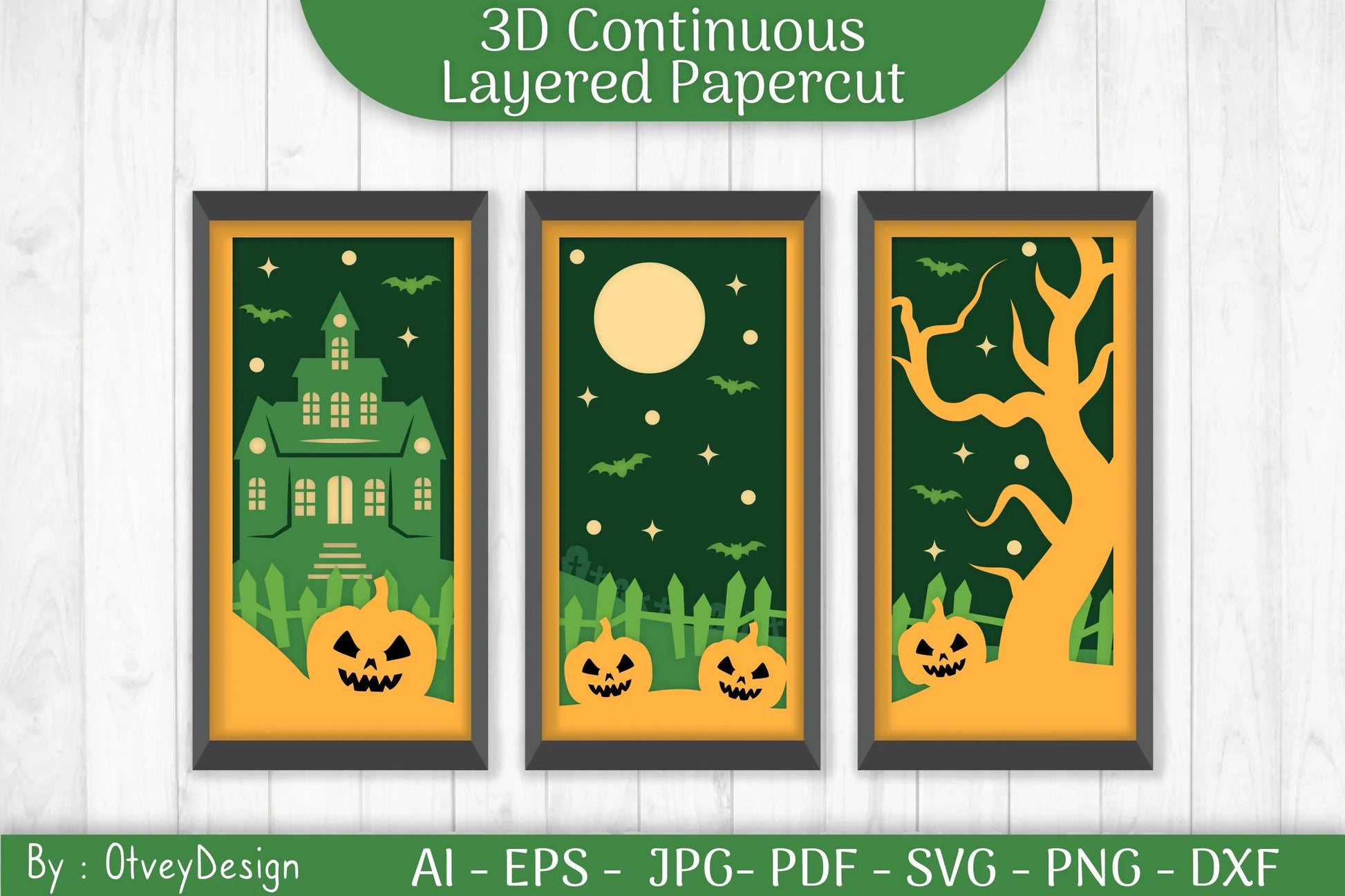 Halloween Scene Layered Papercut SVG Bundle - CraftNest - Digital Crafting and Art