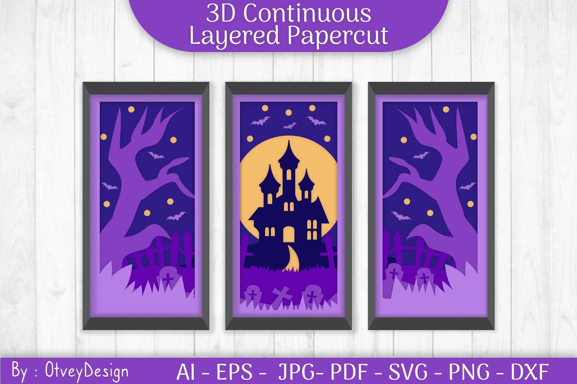 Halloween Scene Layered Papercut SVG Bundle - CraftNest - Digital Crafting and Art
