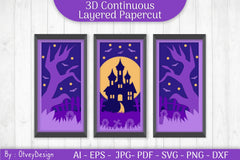Halloween Scene Layered Papercut SVG Bundle - CraftNest - Digital Crafting and Art