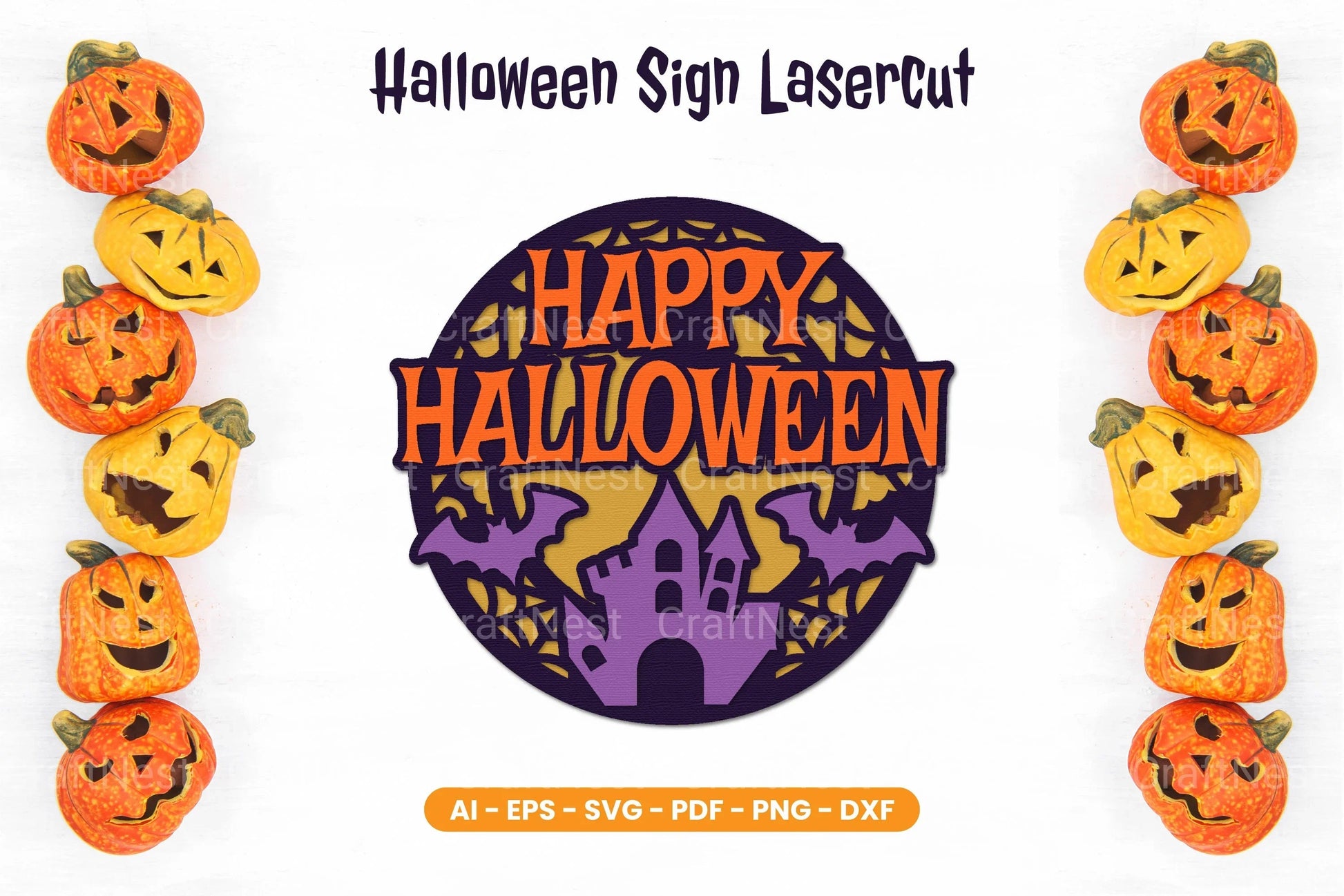 Halloween Sign Lasercut SVG Bundle - CraftNest - Digital Crafting and Art