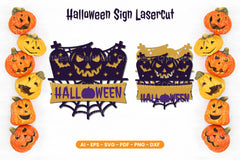 Halloween Sign Lasercut SVG Bundle - Clipart Bundle - CraftNest - Digital Crafting and Art