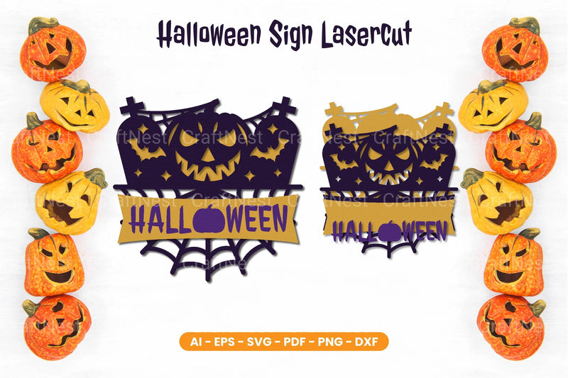 Halloween Sign Lasercut SVG Bundle - Clipart Bundle - CraftNest - Digital Crafting and Art