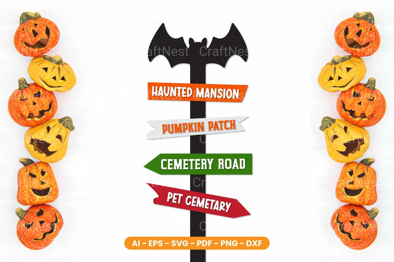 Halloween Sign Lasercut SVG Bundle - CraftNest - Digital Crafting and Art