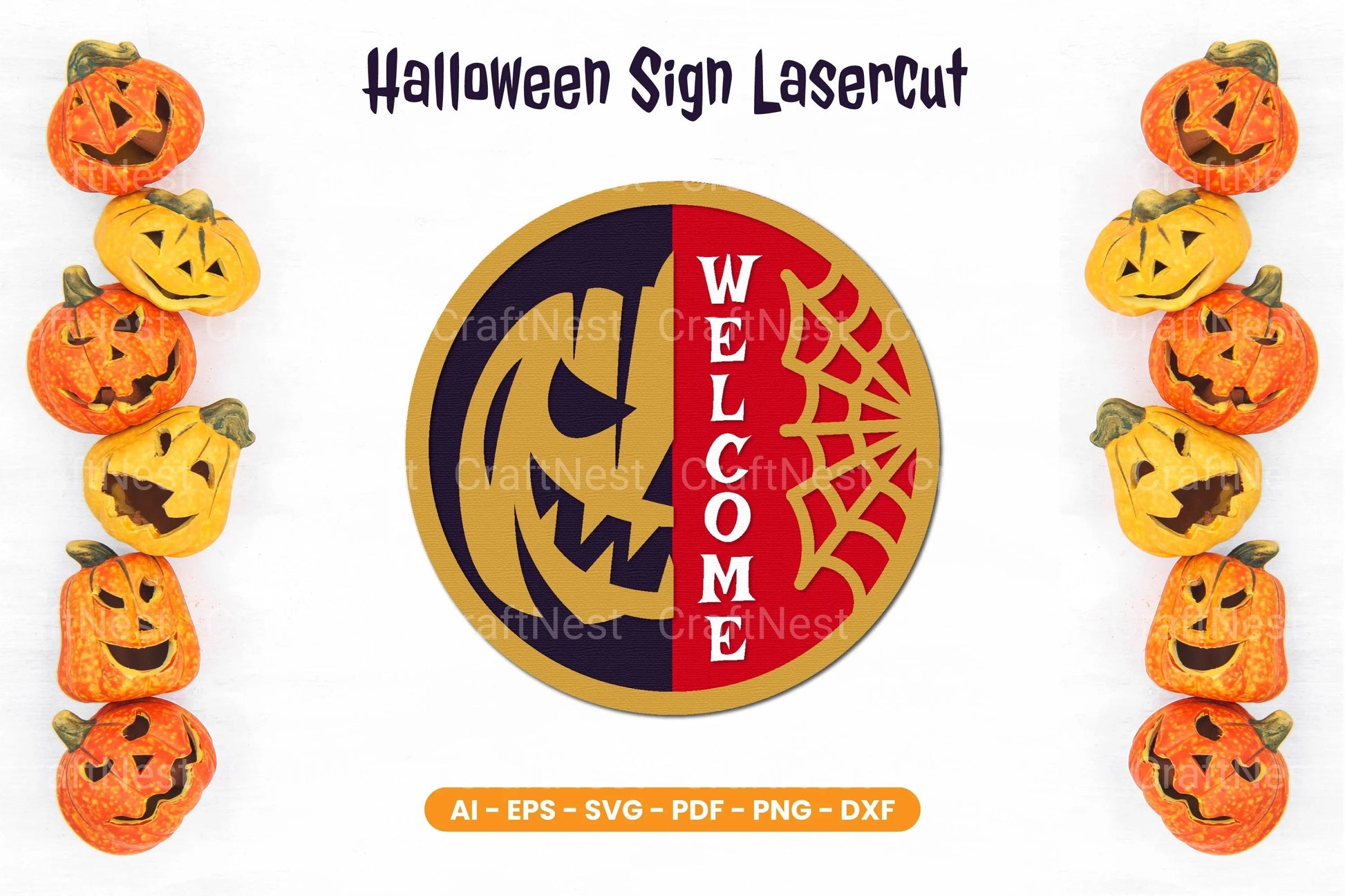 Halloween Sign Lasercut SVG Bundle - Clipart Bundle - CraftNest - Digital Crafting and Art