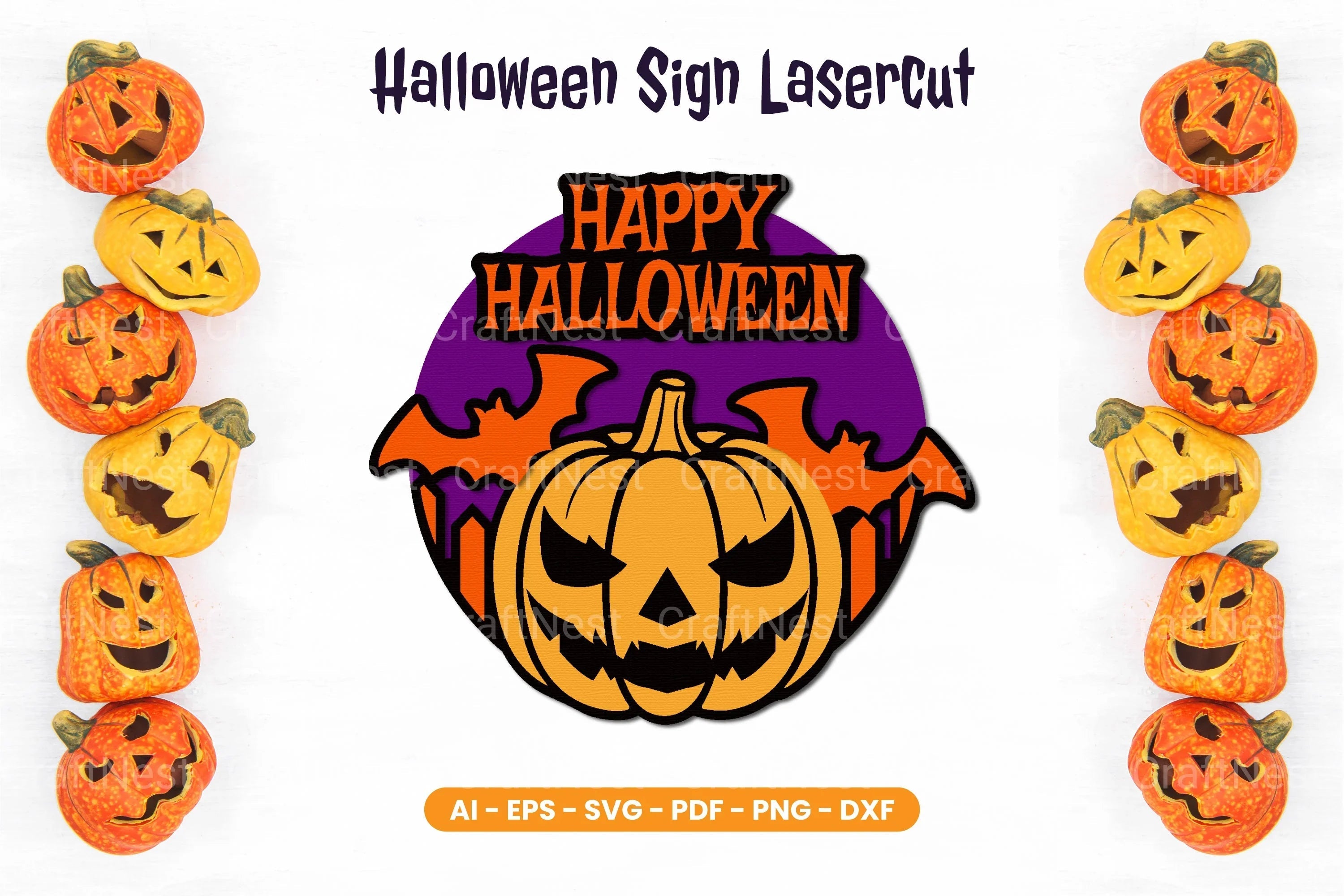 Halloween Sign Lasercut SVG Bundle - Clipart Bundle - CraftNest - Digital Crafting and Art