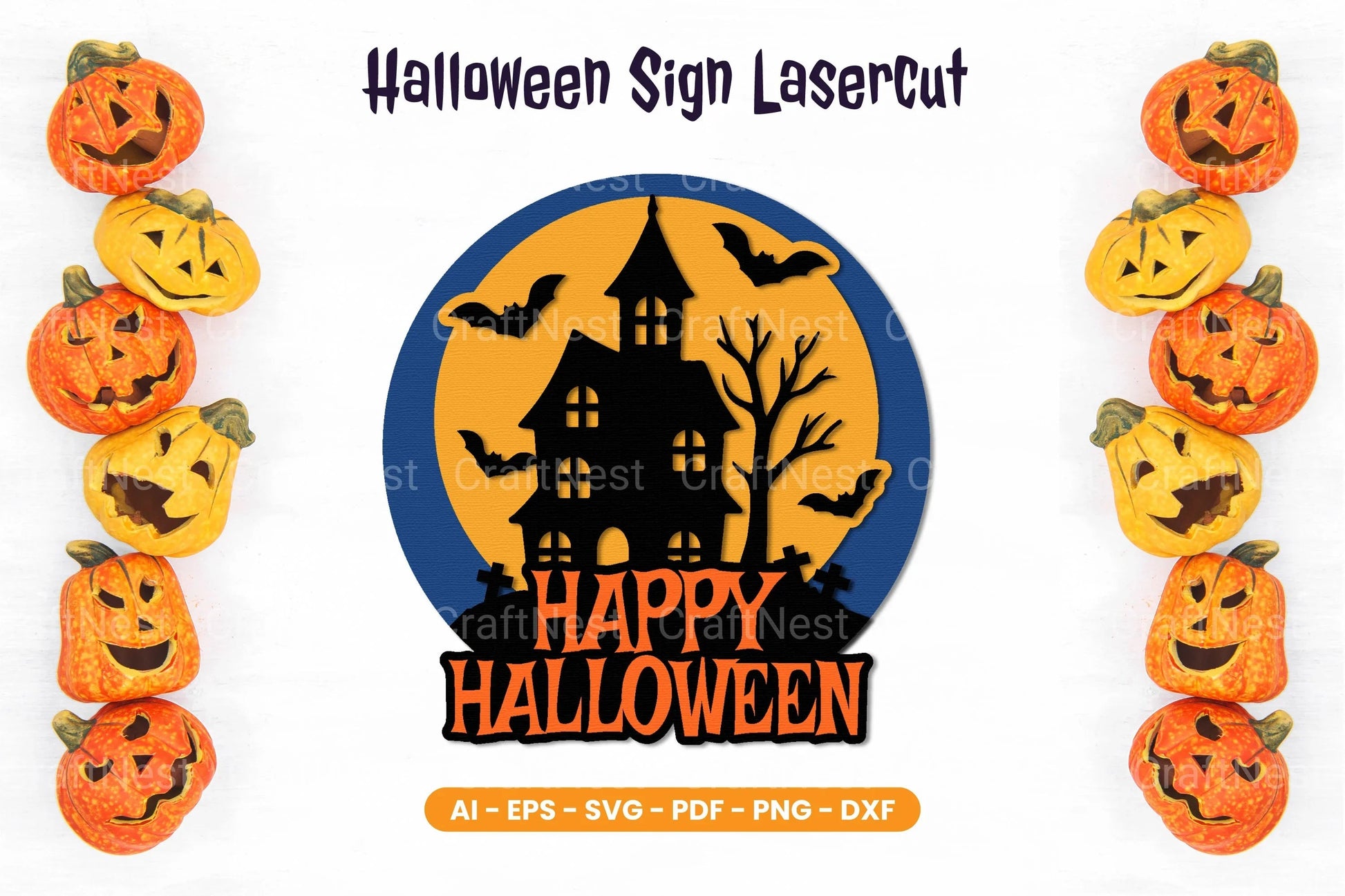 Halloween Sign Lasercut SVG Bundle - CraftNest - Digital Crafting and Art