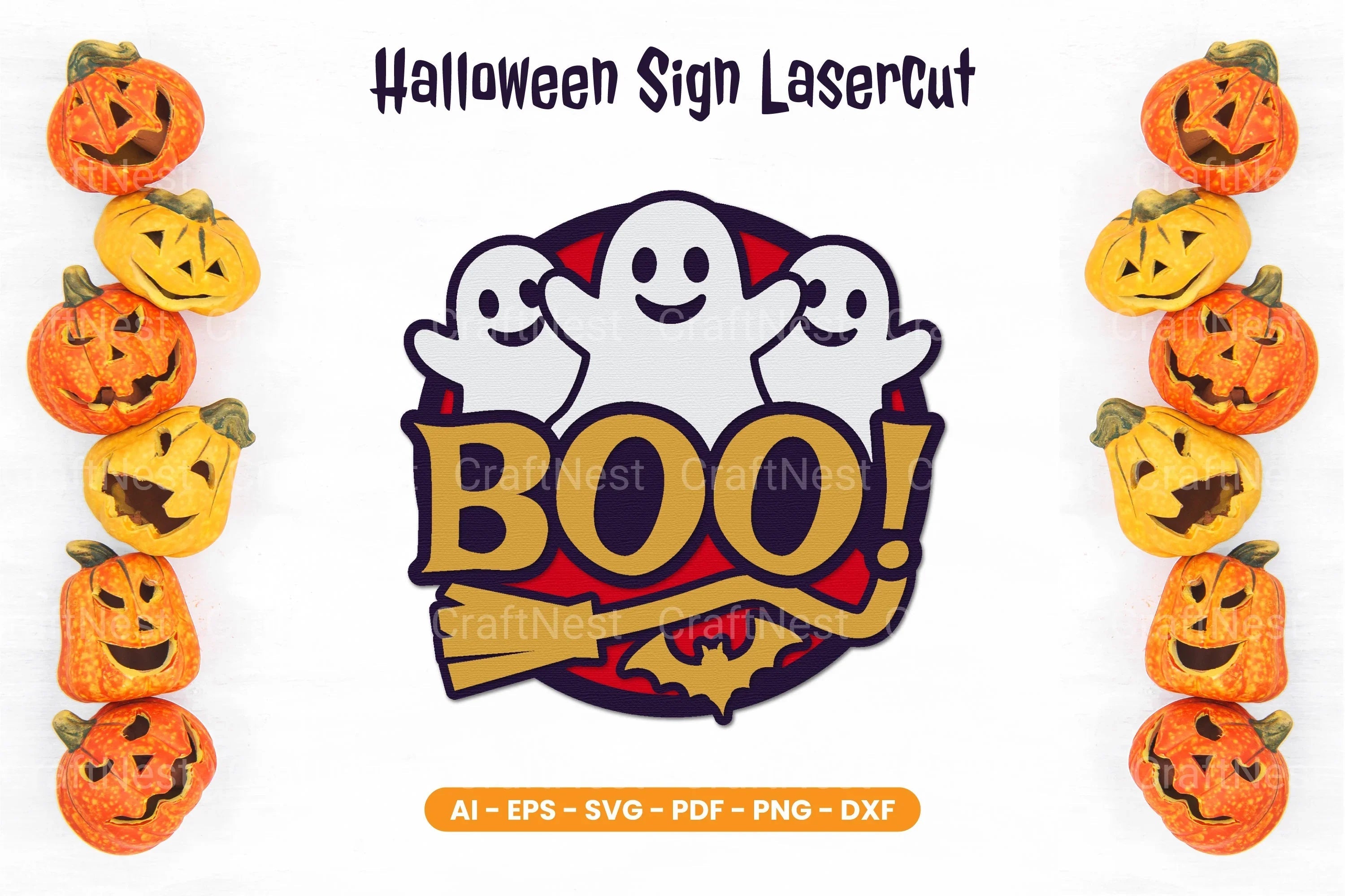 Halloween Sign Laser Cut SVG Bundle - CraftNest - Digital Crafting and Art