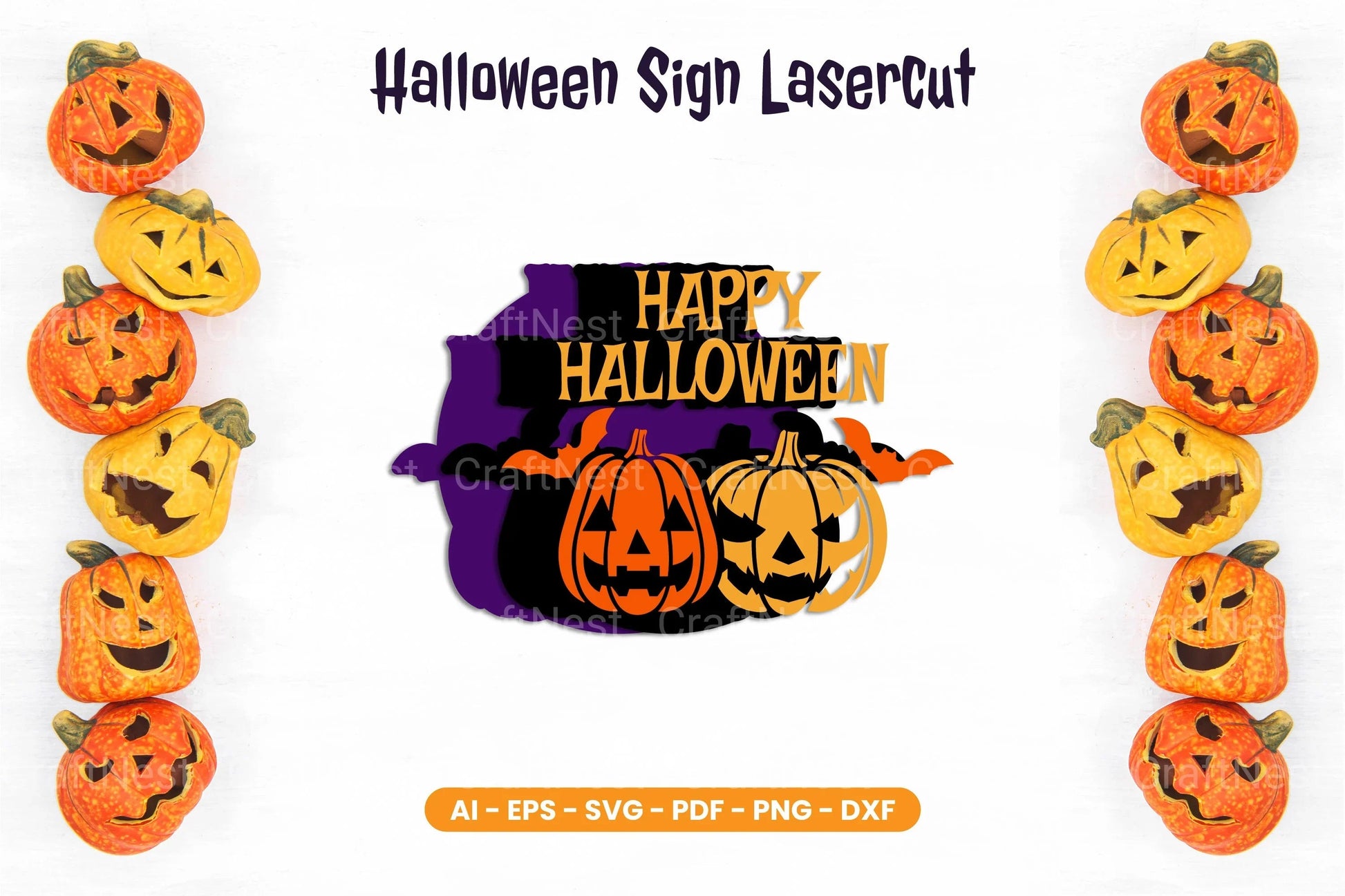 Halloween Sign Lasercut SVG Bundle - CraftNest - Digital Crafting and Art