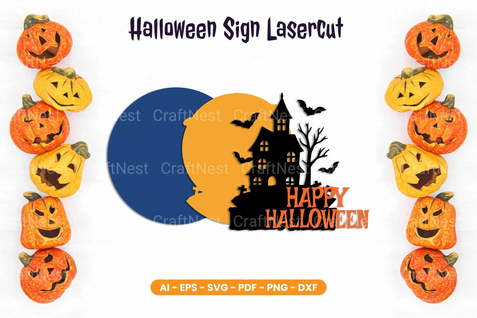 Halloween Sign Lasercut SVG Bundle - CraftNest - Digital Crafting and Art