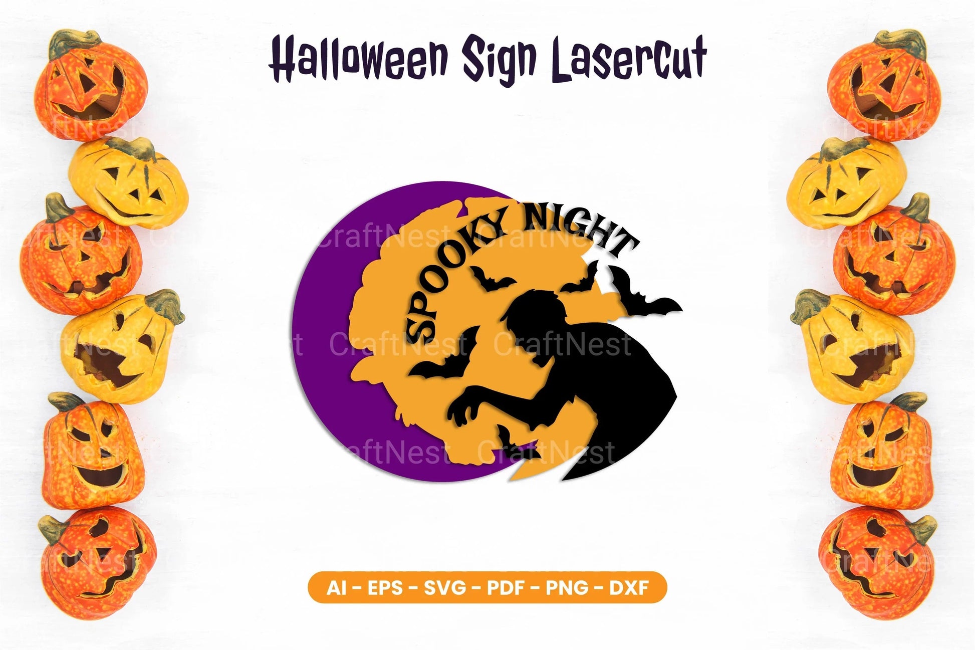 Halloween Sign Lasercut SVG Bundle - Clipart Bundle - CraftNest - Digital Crafting and Art