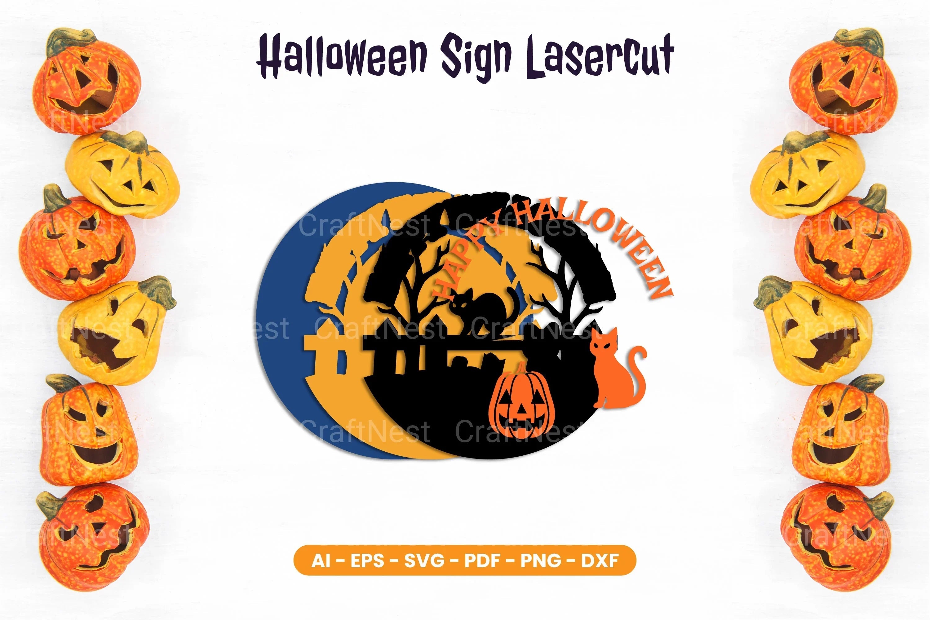 Halloween Sign Lasercut SVG Bundle - CraftNest - Digital Crafting and Art