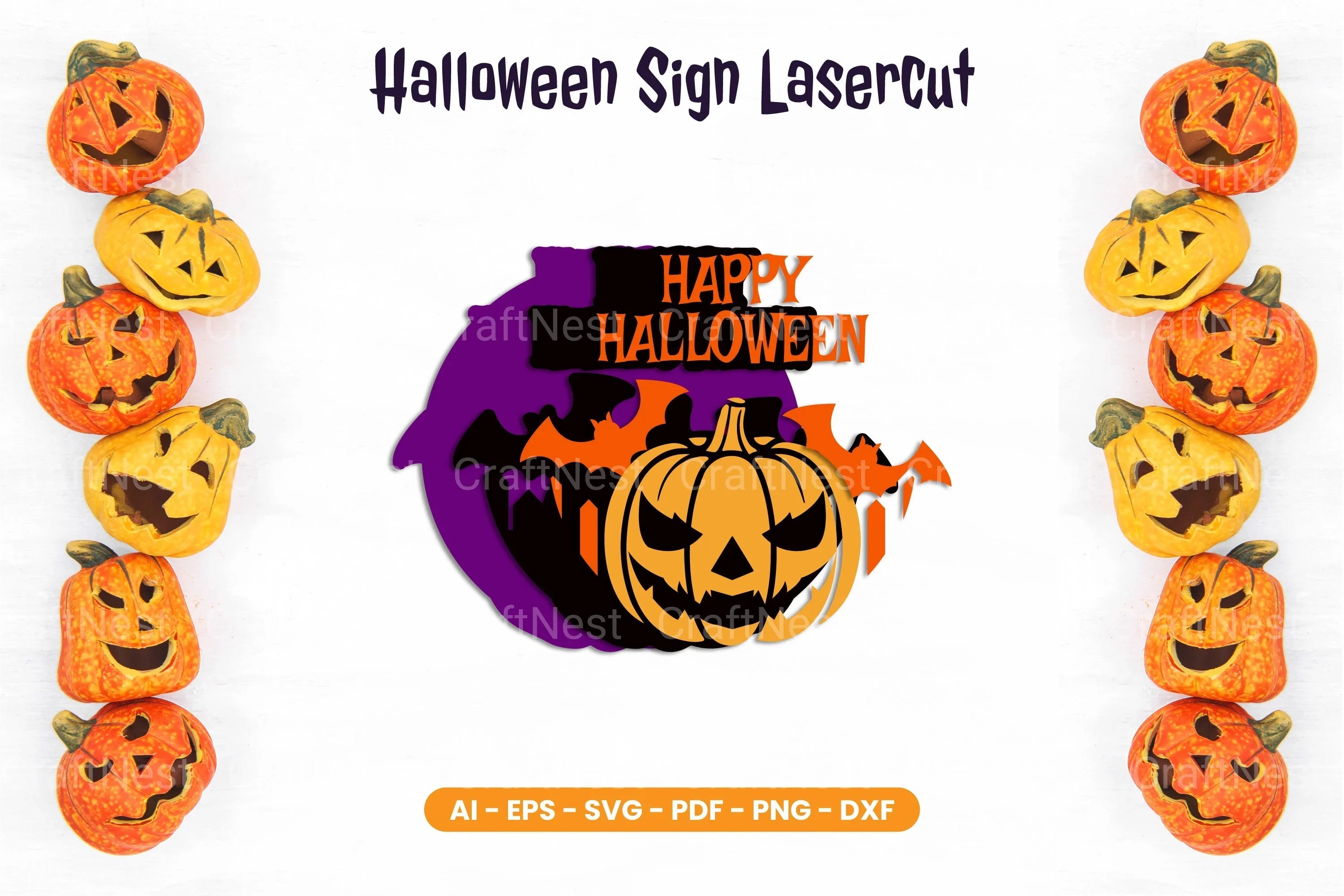 Halloween Sign Lasercut SVG Bundle - Clipart Bundle - CraftNest - Digital Crafting and Art