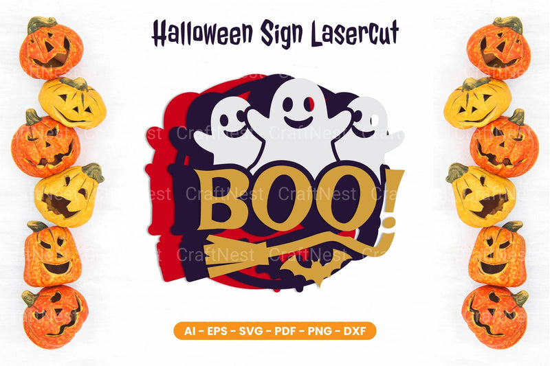 Halloween Sign Laser Cut SVG Bundle - CraftNest - Digital Crafting and Art