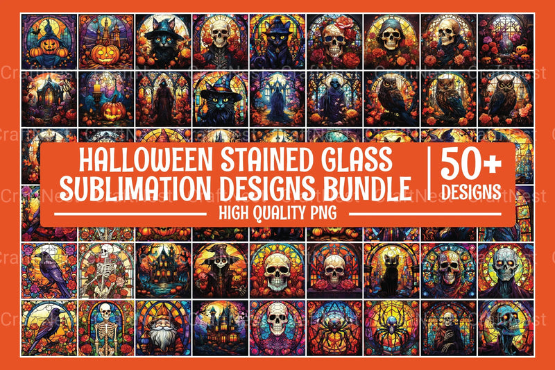 Halloween Stained Glass Clipart Bundle - CraftNest - Digital Crafting and Art