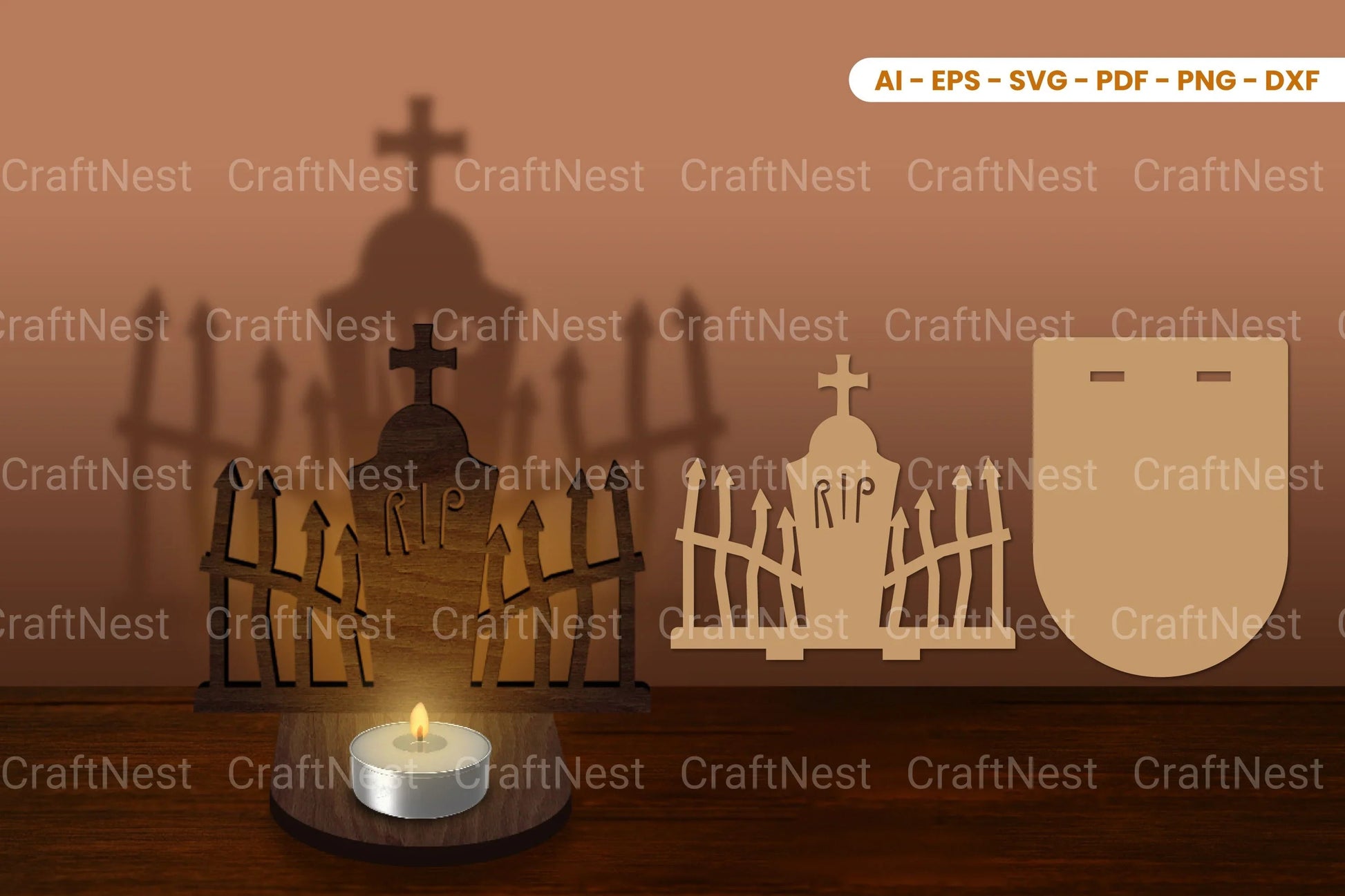 Halloween Tealight Candle Holder Laser Cut SVG Bundle - CraftNest - Digital Crafting and Art