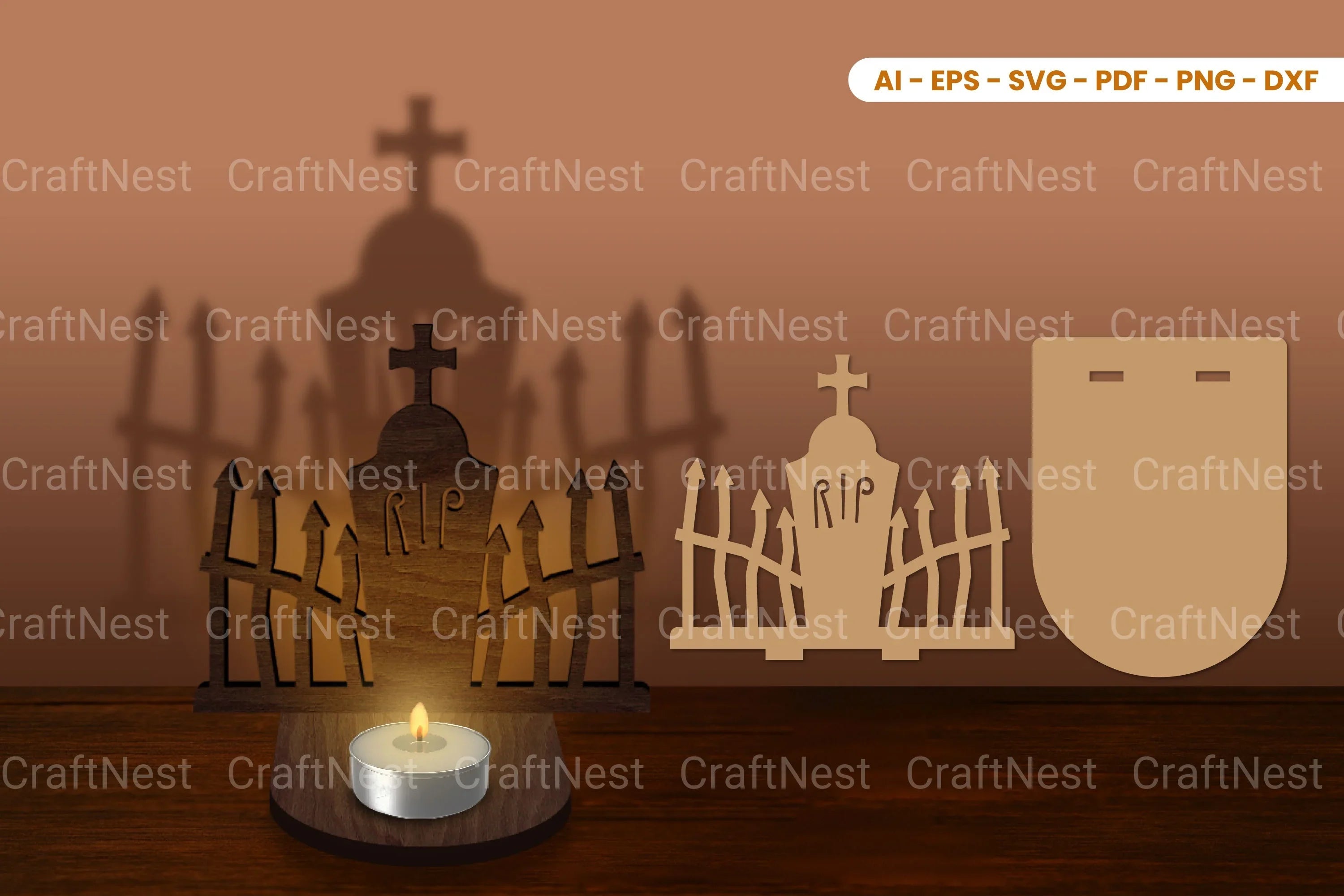 Halloween Tealight Candle Holder Laser Cut SVG Bundle - CraftNest - Digital Crafting and Art