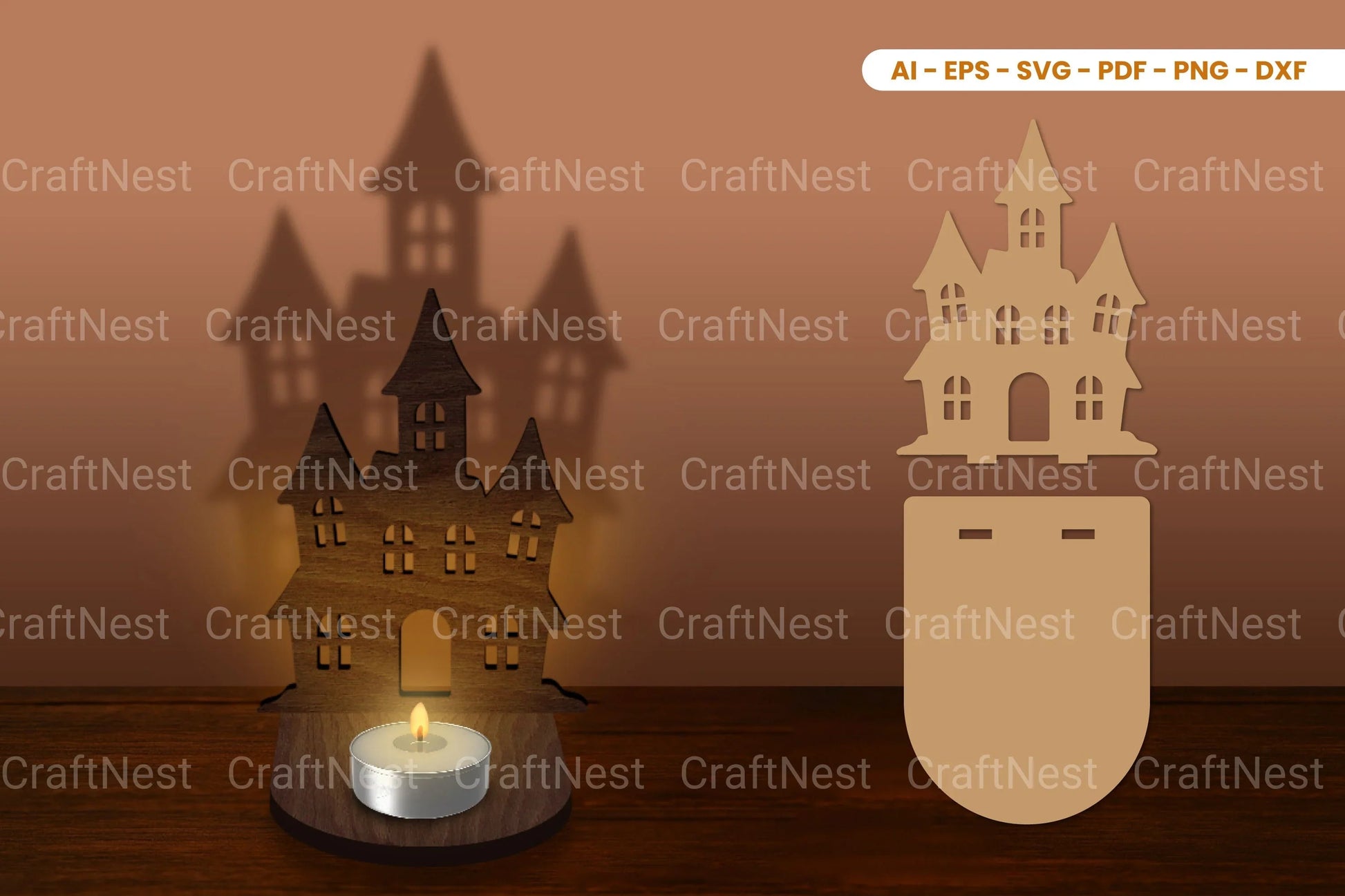Halloween Tealight Candle Holder Laser Cut SVG Bundle - CraftNest - Digital Crafting and Art