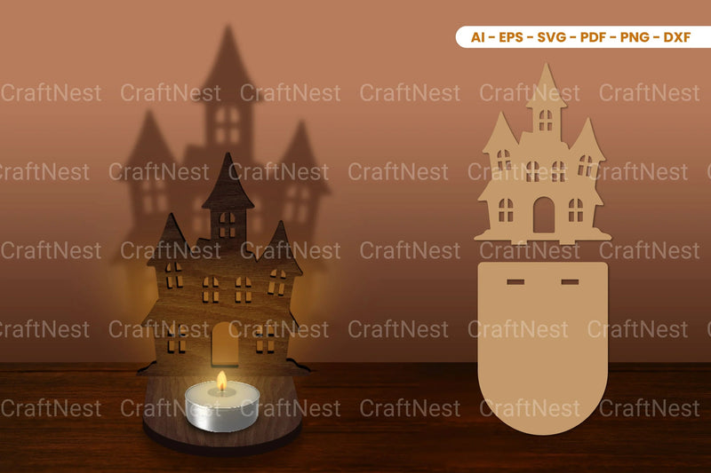 Halloween Tealight Candle Holder Laser Cut SVG Bundle - CraftNest - Digital Crafting and Art