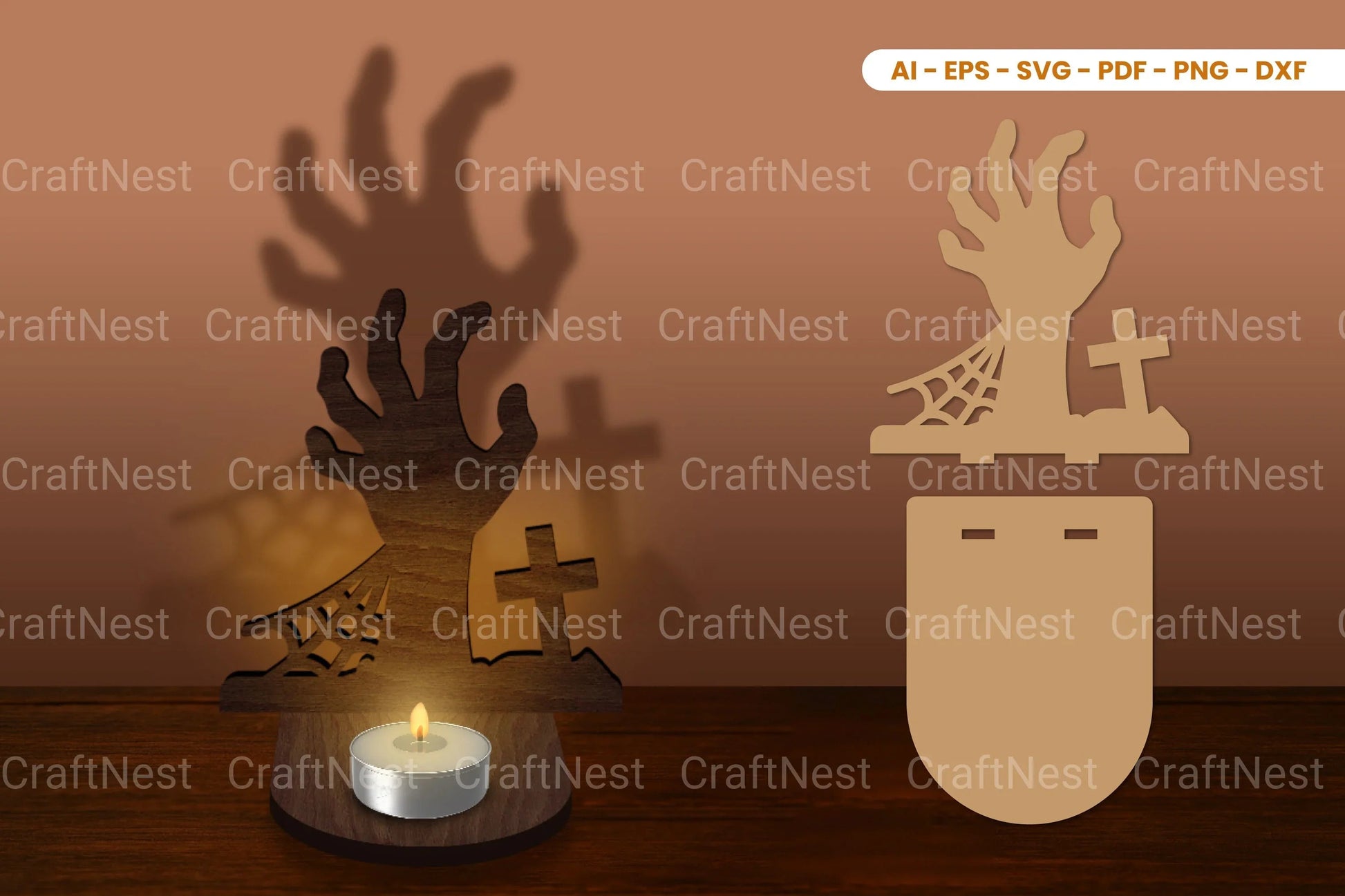 Halloween Tealight Candle Holder Laser Cut SVG Bundle - CraftNest - Digital Crafting and Art