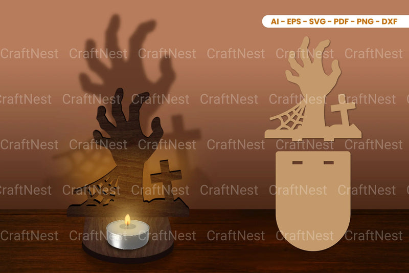 Halloween Tealight Candle Holder Laser Cut SVG Bundle - CraftNest - Digital Crafting and Art