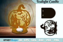 Halloween Tealight Candle Holder SVG Bundle - CraftNest - Digital Crafting and Art