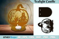 Halloween Tealight Candle Holder SVG Bundle - CraftNest - Digital Crafting and Art
