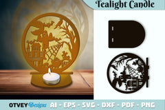 Halloween Tealight Candle Holder SVG Bundle - CraftNest - Digital Crafting and Art