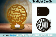 Halloween Tealight Candle Holder SVG Bundle - CraftNest - Digital Crafting and Art